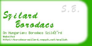 szilard borodacs business card